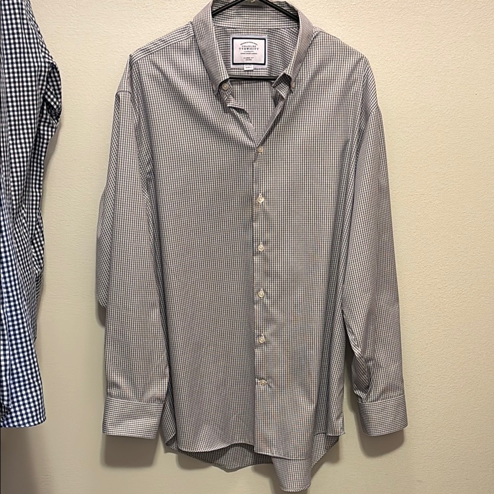 Charles Tyrwhitt Gray Casual Button Down Shirt